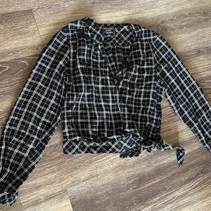 Black & White Abercrombie Flannel with tie
